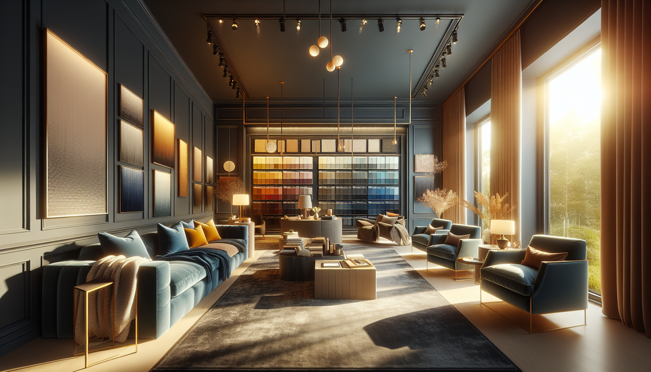 Couleurs en D dans un salon de design d'intérieur luxueux.