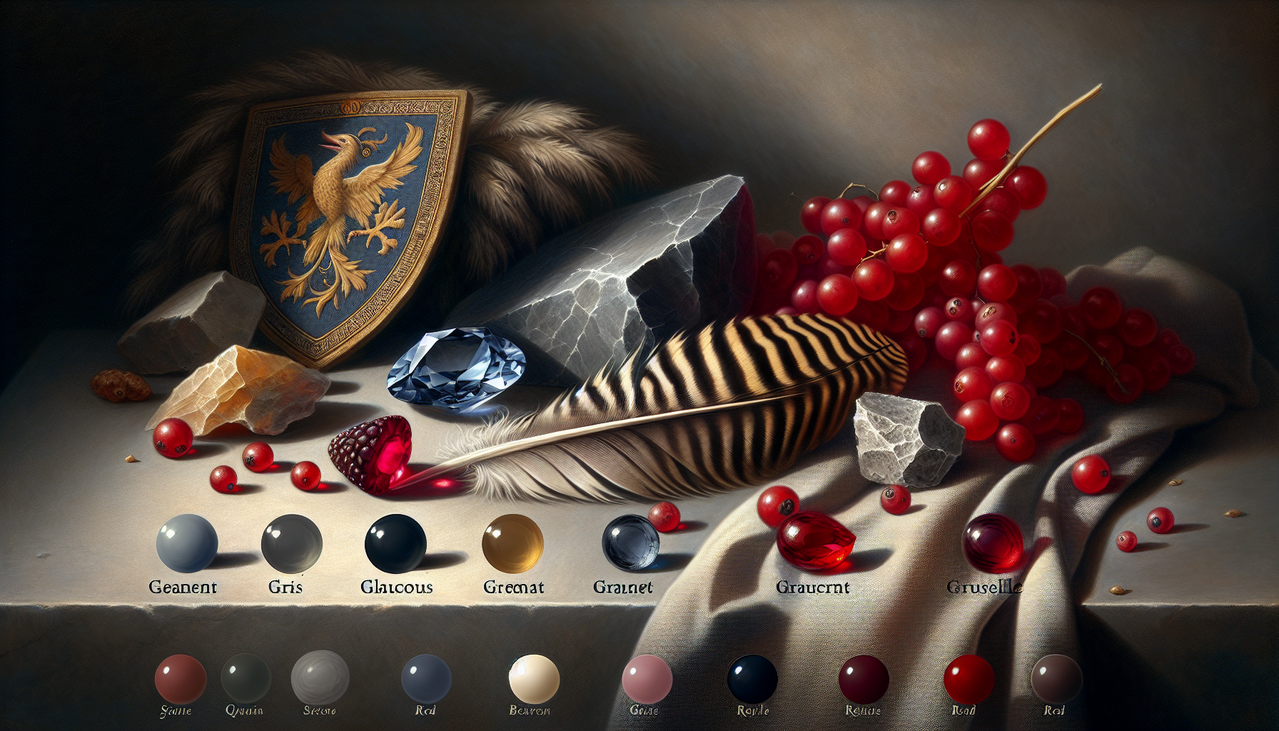 Couleur en G: Gris, Grenat, Glaucous, Groseille, Gueules, Grège.